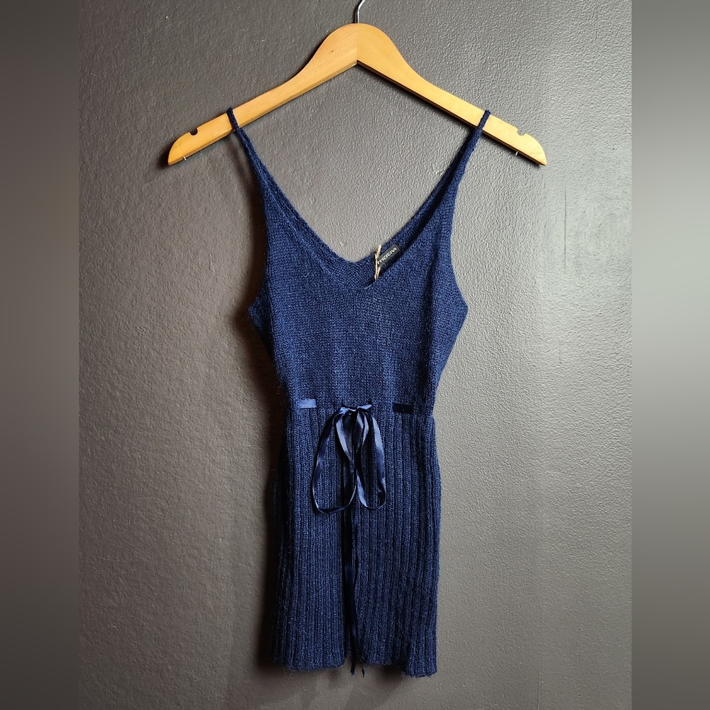 Motivi Deep Blue Knit Mohair Top